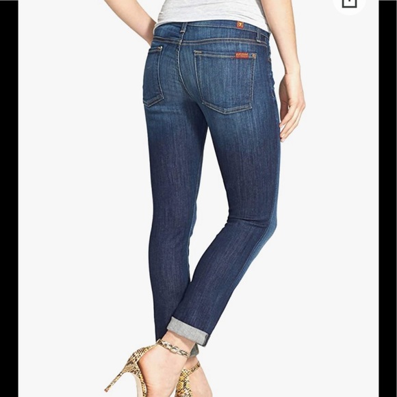 7 FOR ALL MANKIND Skinny Crop and Roll in Nouveau New York Dark - Picture 5 of 11